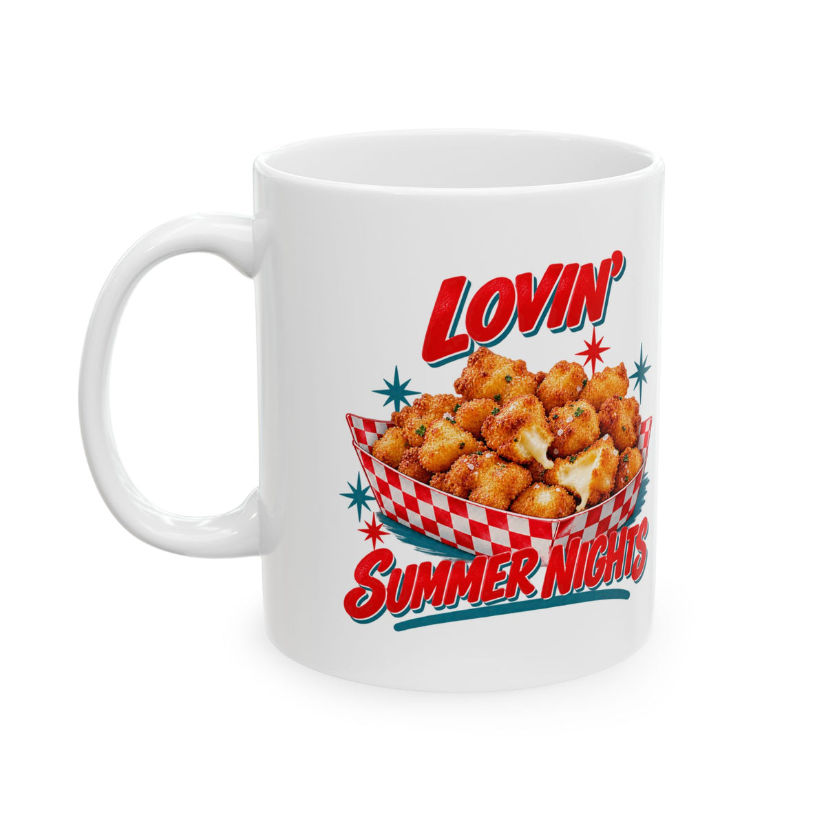 Lovin’ Cheese Curds & Summer Nights – Ceramic Mug, 11 oz | 002a-v2