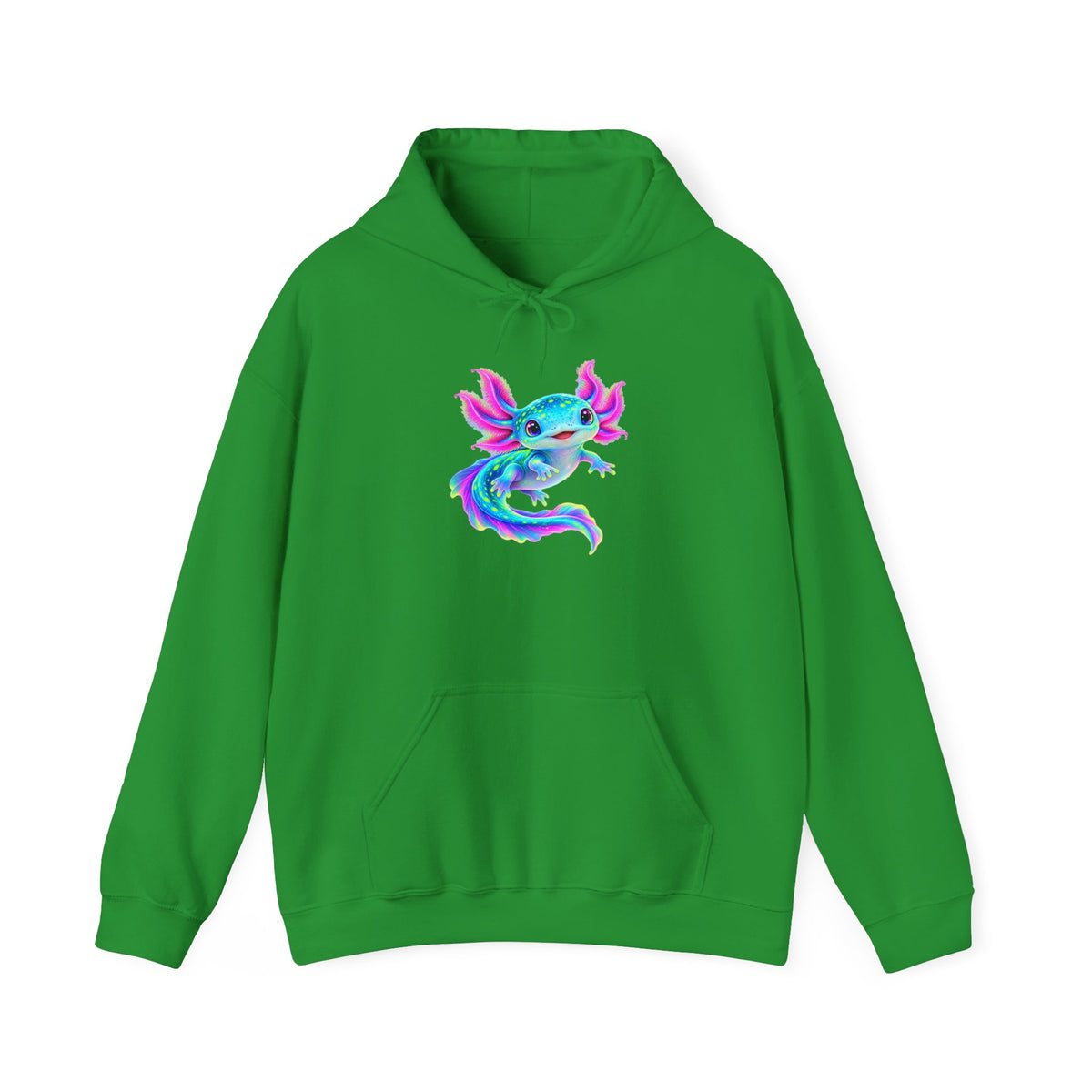 Electric Axolotl in Motion Pullover Hoodie