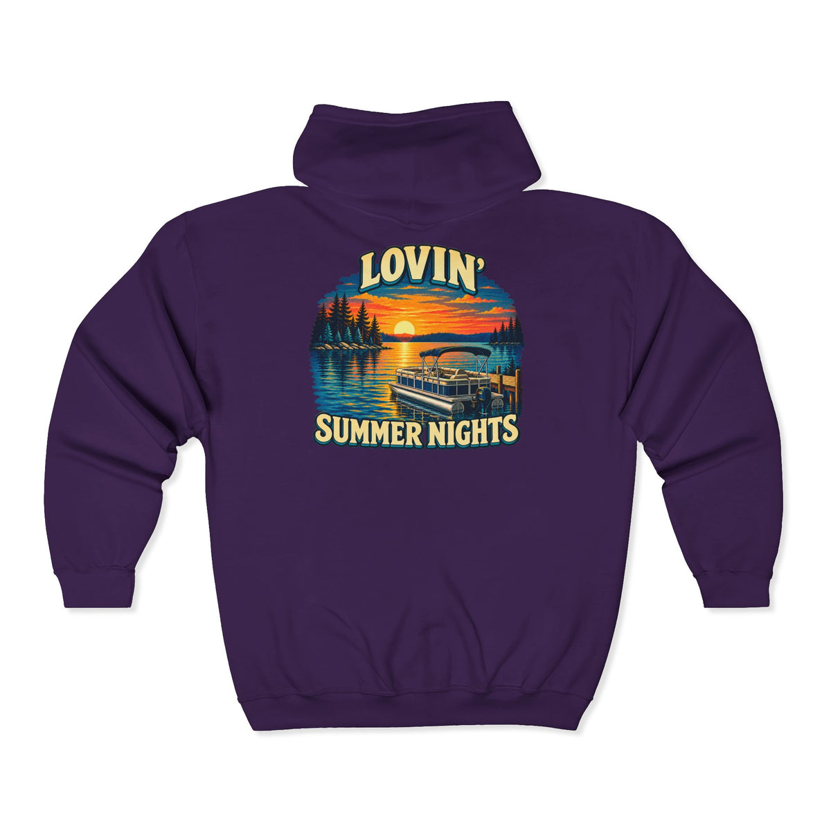 Lovin’ Summer Nights Pontoon – Gildan 18600 Zip-Up Hoodie | 004a-v2