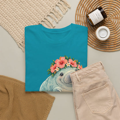 Chubby Mermaid Flower Crown Manatee T-Shirt