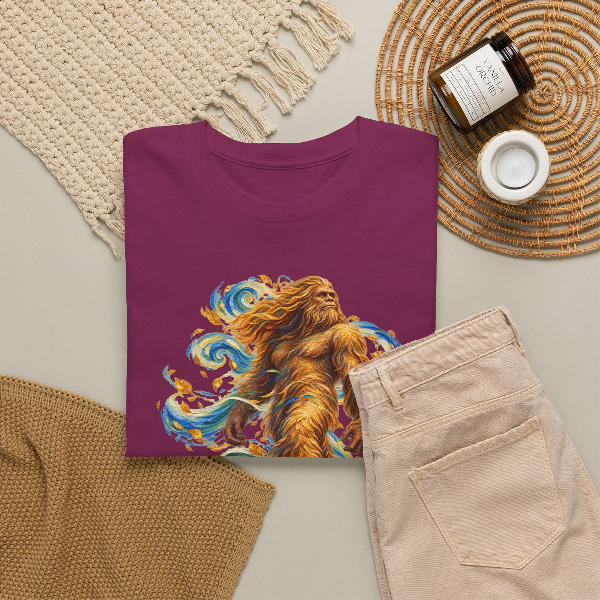 Golden Wind Sasquatch Portrait T-Shirt