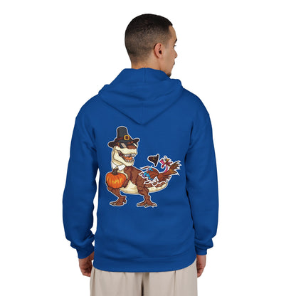 Thanksgiving T-Rex Gildan 18600 Zip-Up Hoodie