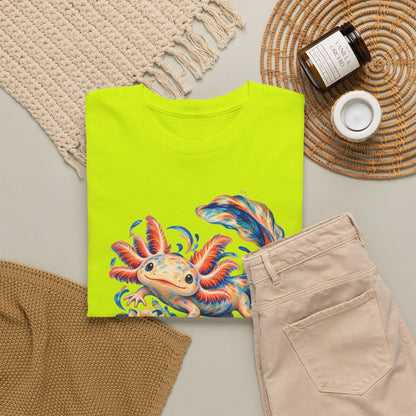 Swirling Axolotl and Lily Bloom T-Shirt