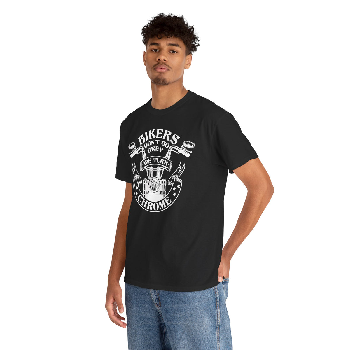 Bikers Don’t Go Grey, We Turn Chrome T-Shirt | Motorcycle Tee