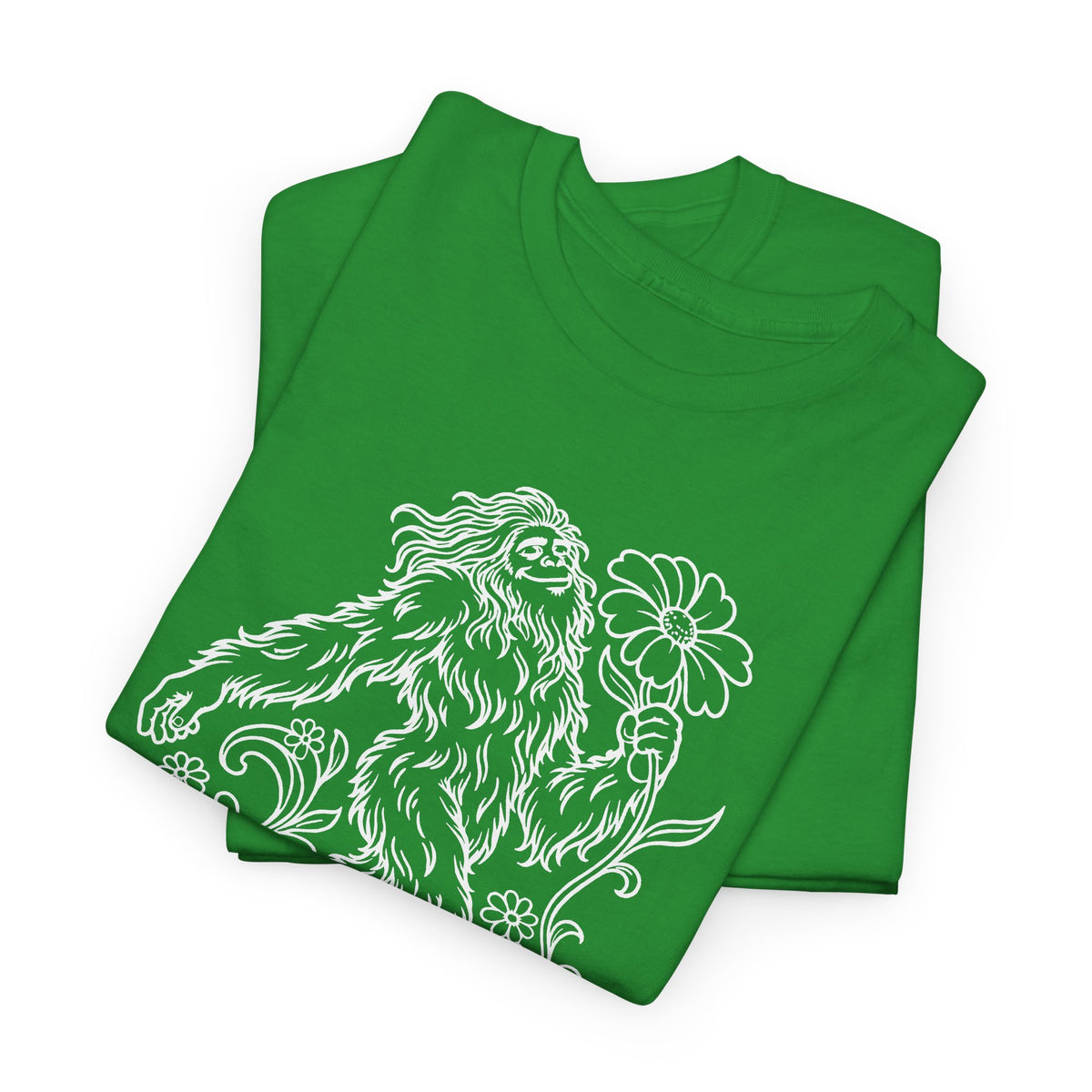 Swaying Sasquatch with a Flower T-Shirt