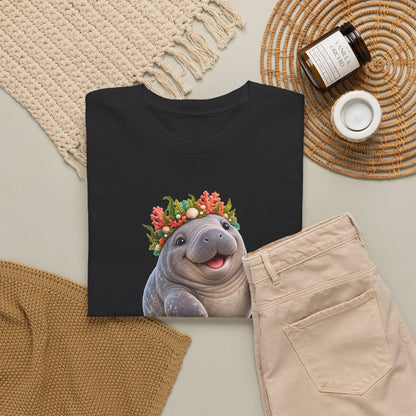 Cheerful Coral Crown Manatee T-Shirt