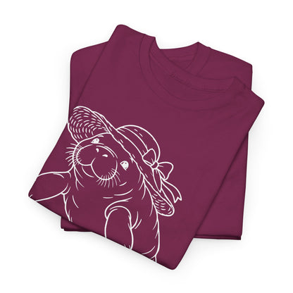 Chubby Mermaid Sunhat Sea Cow Manatee T-Shirt