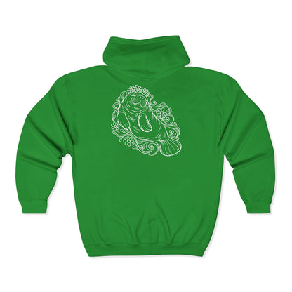 Dreamy flower-crowned manatee Zip-Up Hoodie