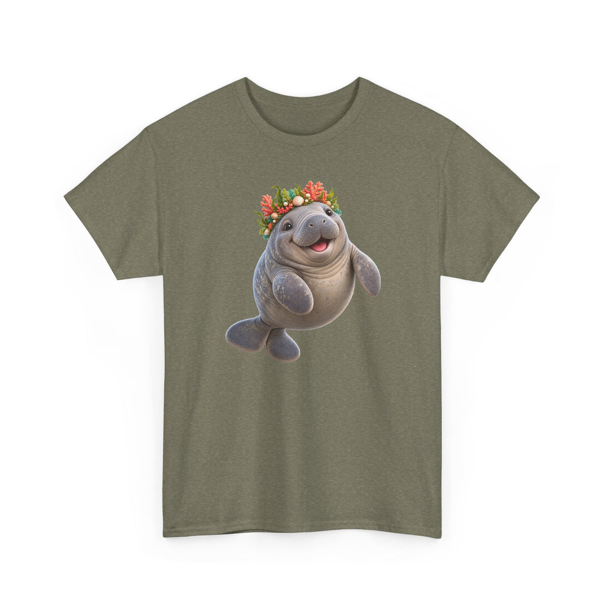 Cheerful Coral Crown Manatee T-Shirt