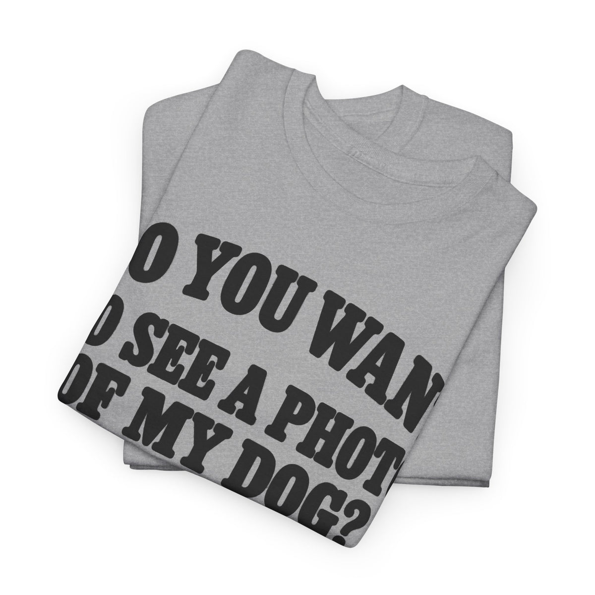 132-R1-v2a Do You Want to See a Photo of My Dog? — Vintage Font — Gildan 5000 T-Shirt