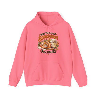 Will Talk About Sourdough – Safety Green/Pink Gildan 18500 Hoodie | 017