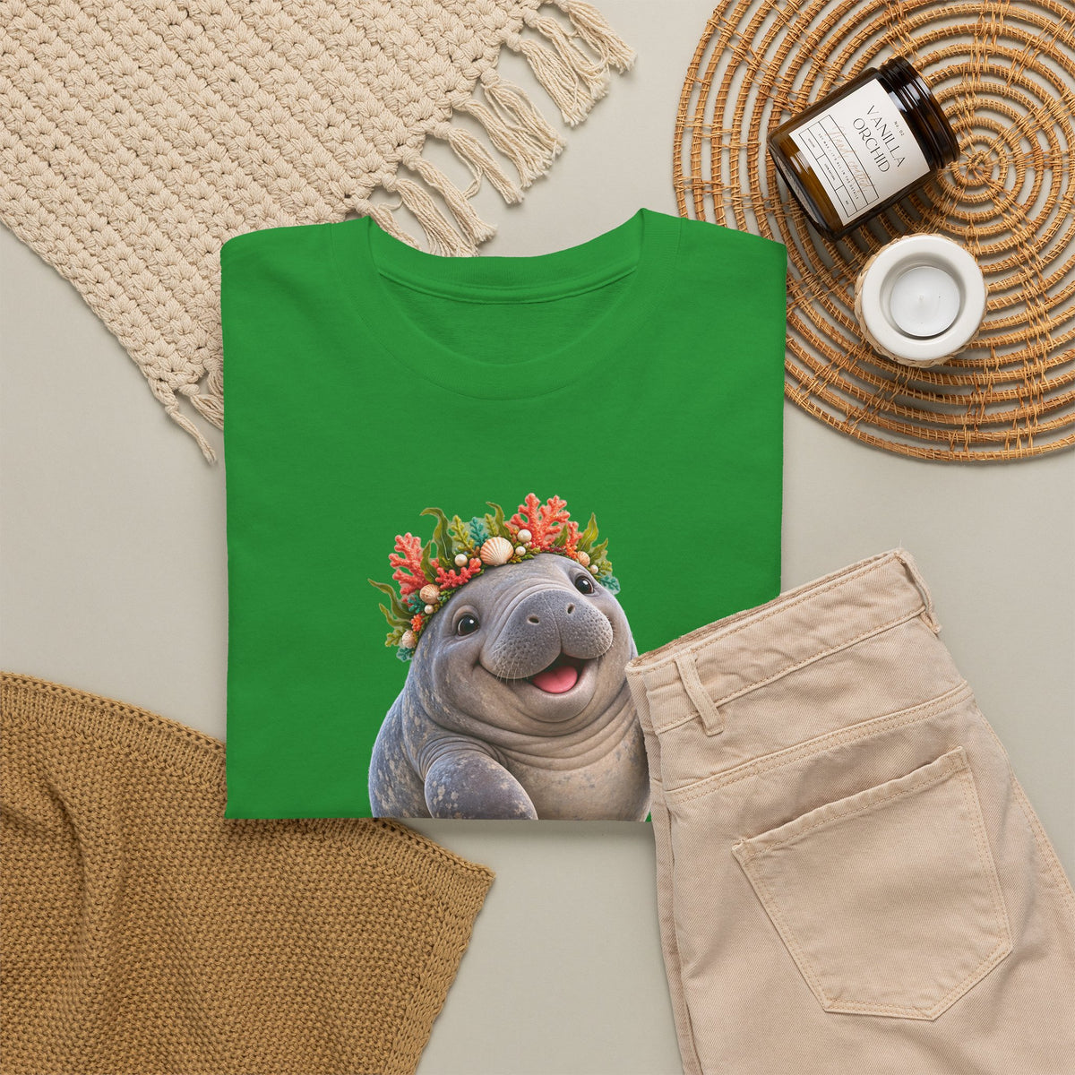 Cheerful Coral Crown Manatee T-Shirt