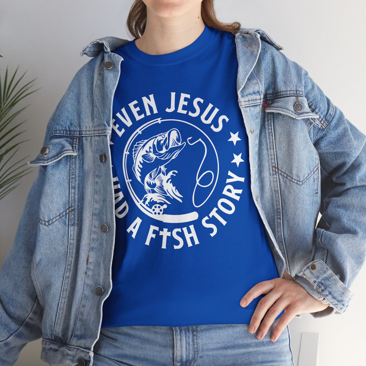 Even Jesus Had a Fish Story T-Shirt | Christian Fishing Tee – White