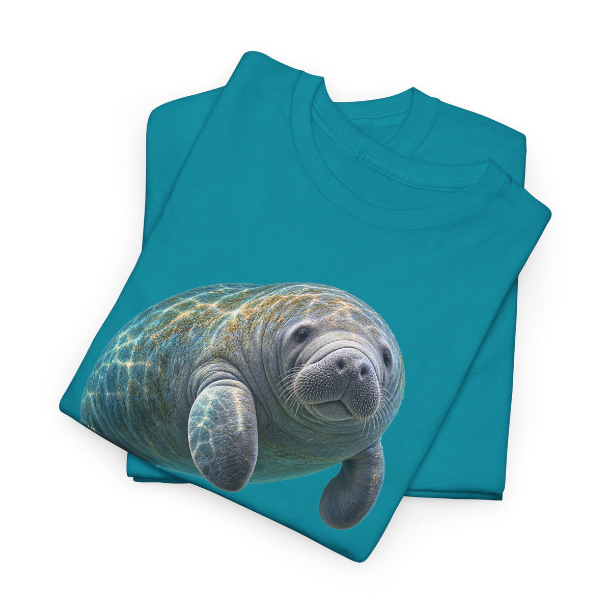 Curled Manatee in Turquoise Light T-Shirt