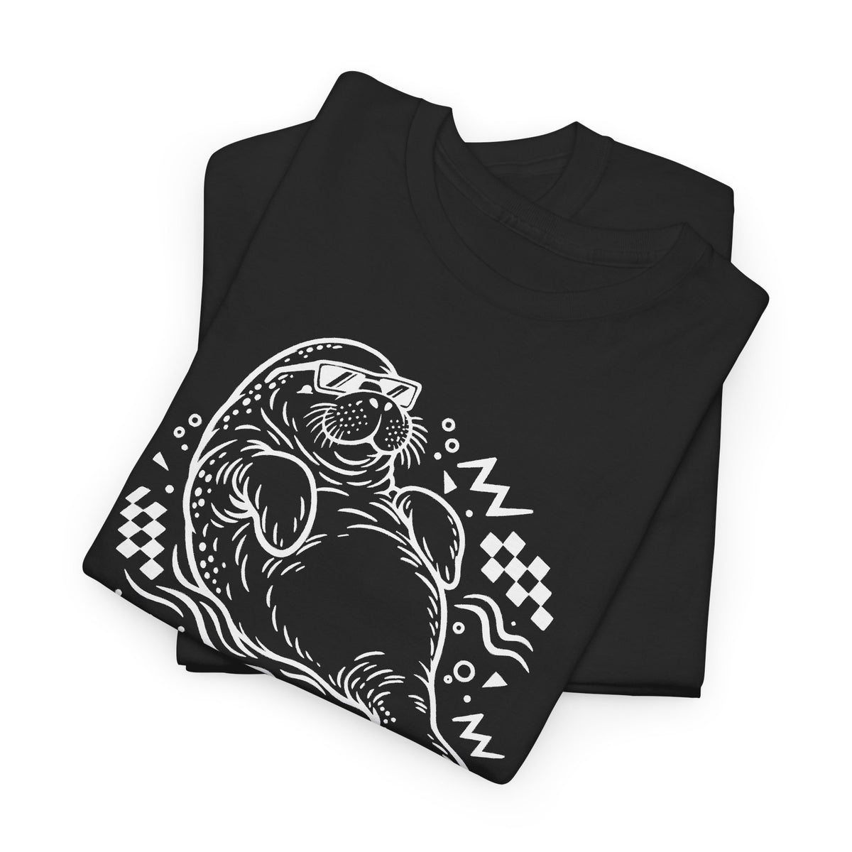 Retro floating manatee mascot T-Shirt