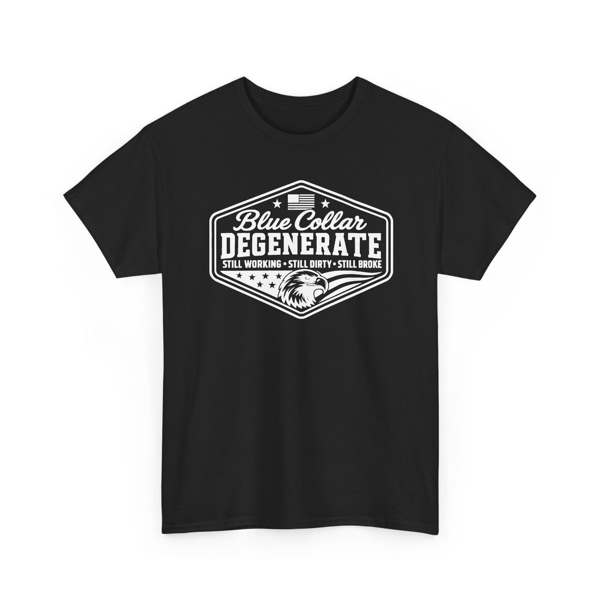 Blue Collar Degenerate - White Graphic T-Shirt | Unisex Graphic Tee
