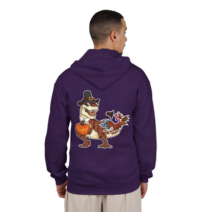 Thanksgiving T-Rex Gildan 18600 Zip-Up Hoodie