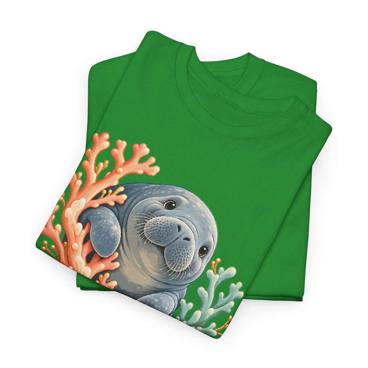 Chubby Mermaid Coral Curiosity Manatee T-Shirt