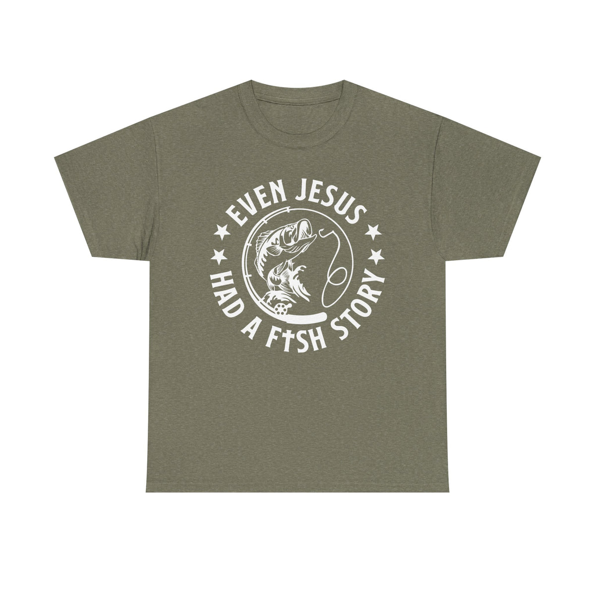 Even Jesus Had a Fish Story T-Shirt | Christian Fishing Tee – White