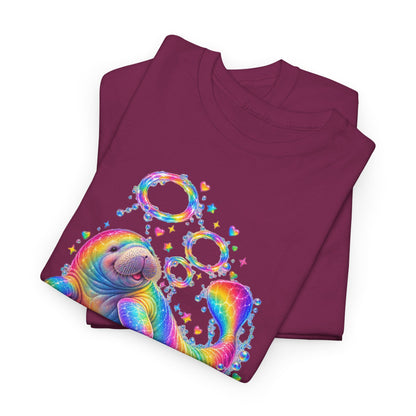 Rainbow Manatee Bubble Flip T-Shirt