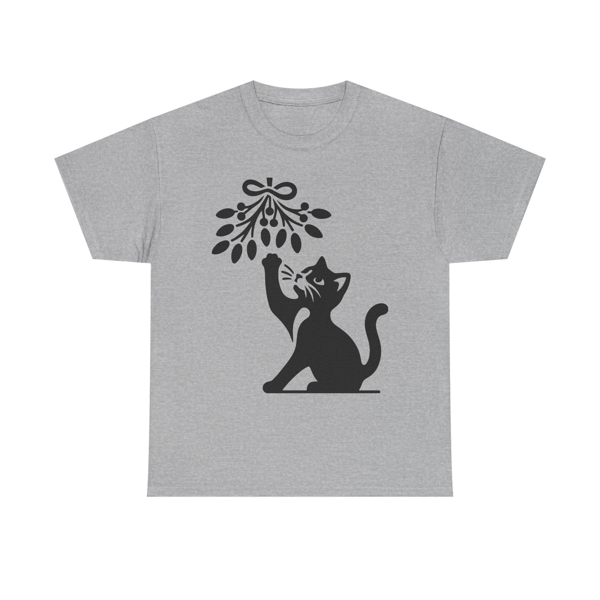Cat & Mistletoe T-Shirt | Christmas Cat Lover Graphic Tee