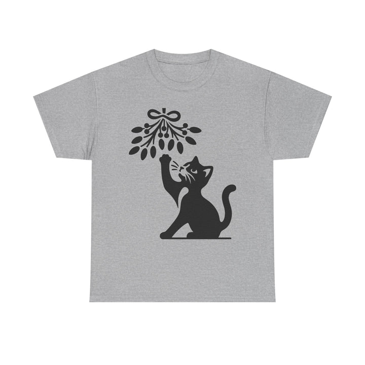 Cat & Mistletoe T-Shirt | Christmas Cat Lover Graphic Tee