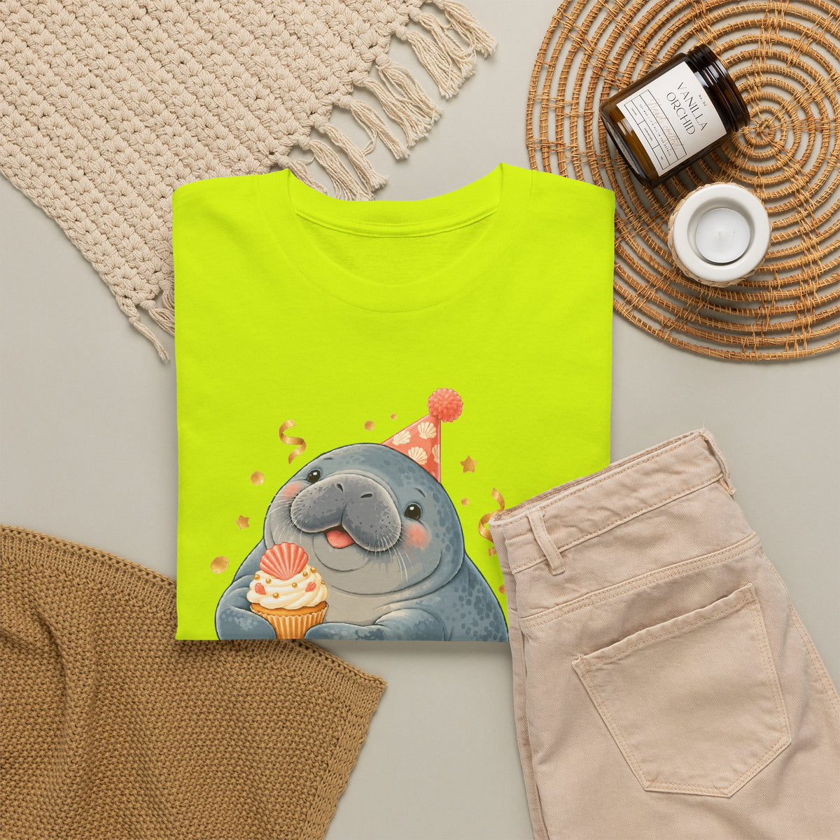 Chubby Mermaid Party at the Sandbar Manatee T-Shirt