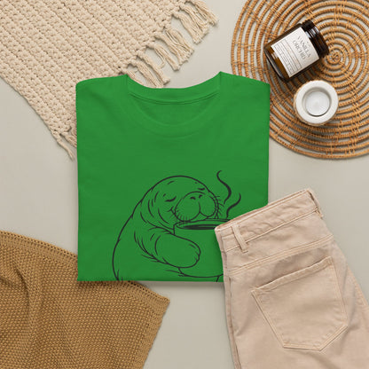 Chubby Mermaid Coffee Coast Manatee T-Shirt