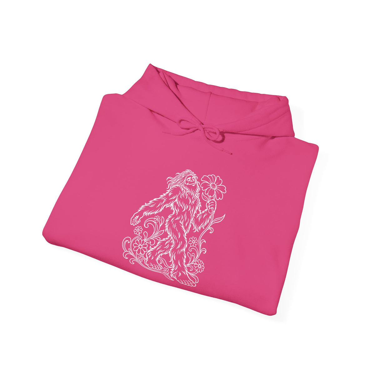 Swaying Sasquatch with a Flower Pullover Hoodie