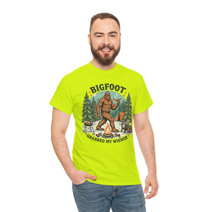 Bigfoot Grabbed My Wiener T-Shirt | Funny Camping Tee
