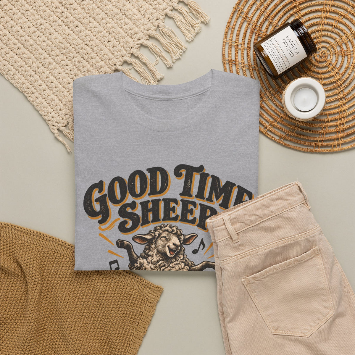 Good Time Sheep – Full-Color Gildan 5000 T-Shirt | 098-v2
