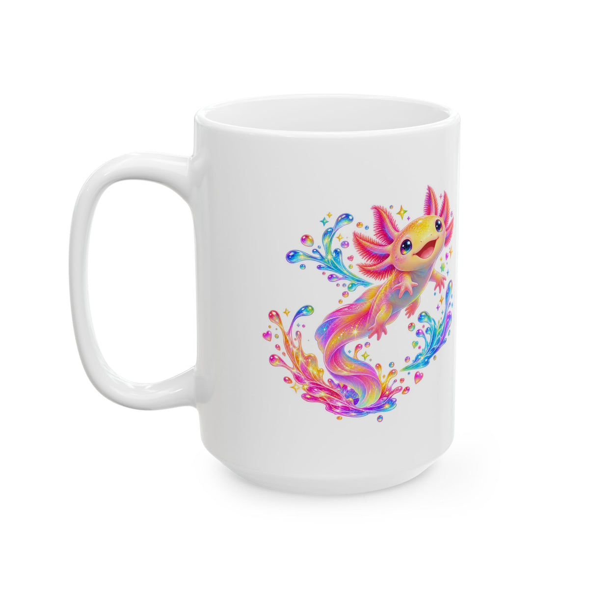 Prismatic axolotl splash leap Mug