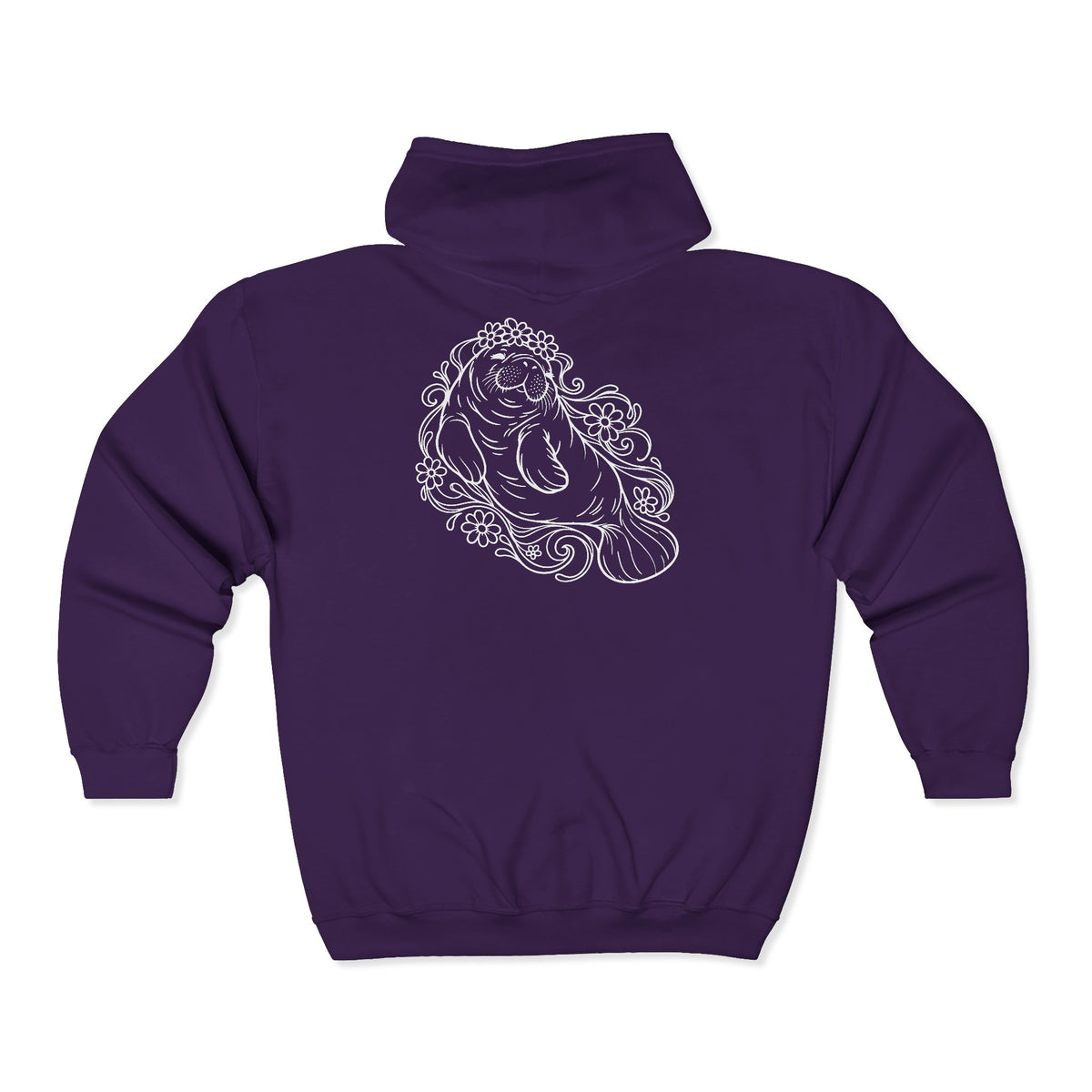 Dreamy flower-crowned manatee Zip-Up Hoodie