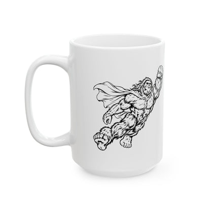 Soaring Cape-Wearing Sasquatch Mug