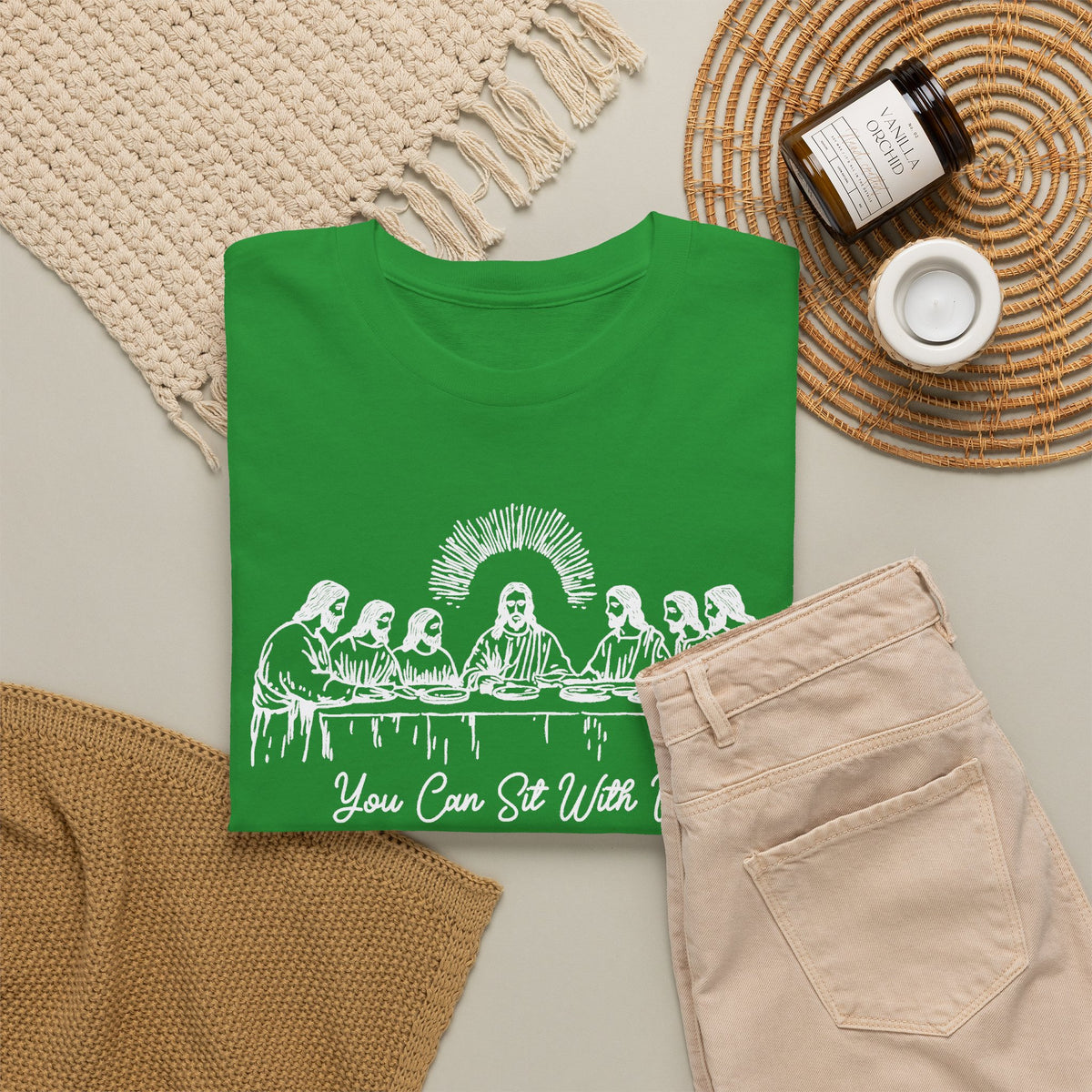 You Can Sit With Us - White Graphic T-Shirt | Unisex Graphic Tee