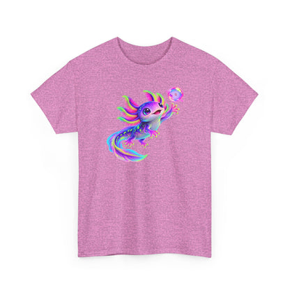 Neon Axolotl Reaching for a Bubble T-Shirt