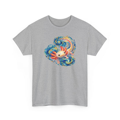 Swirling Axolotl in Turquoise Currents T-Shirt