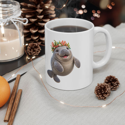Cheerful Coral Crown Manatee Mug