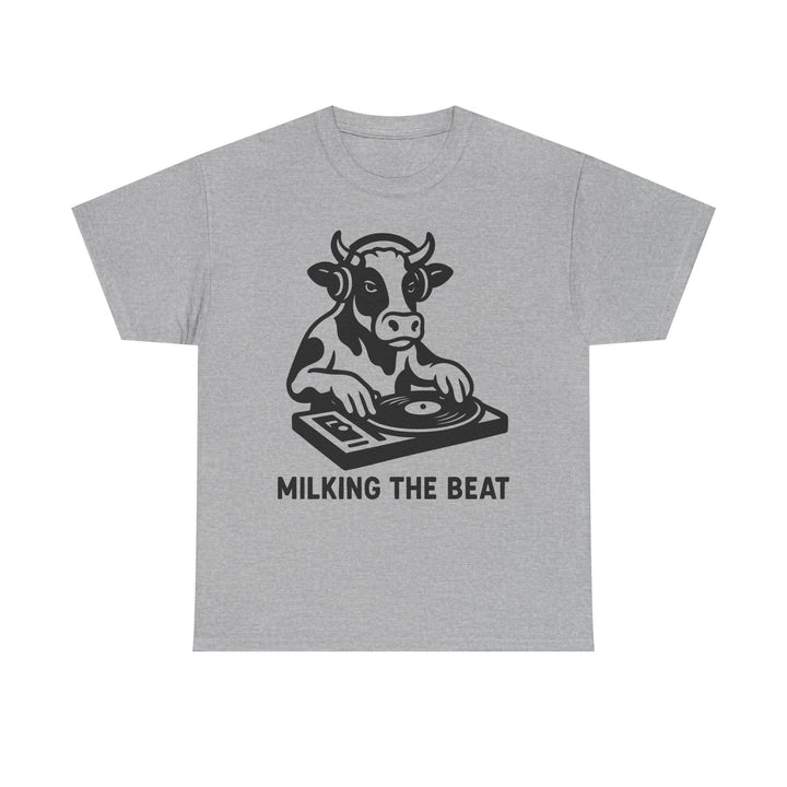 Milking the Beat DJ Cow T-Shirt | Funny Music & Farm Tee