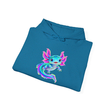 Electric Axolotl in Motion Pullover Hoodie