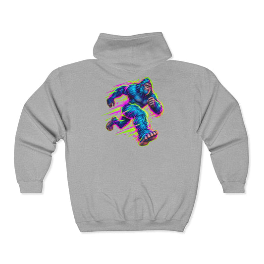 Neon Sasquatch Sprint Zip-Up Hoodie