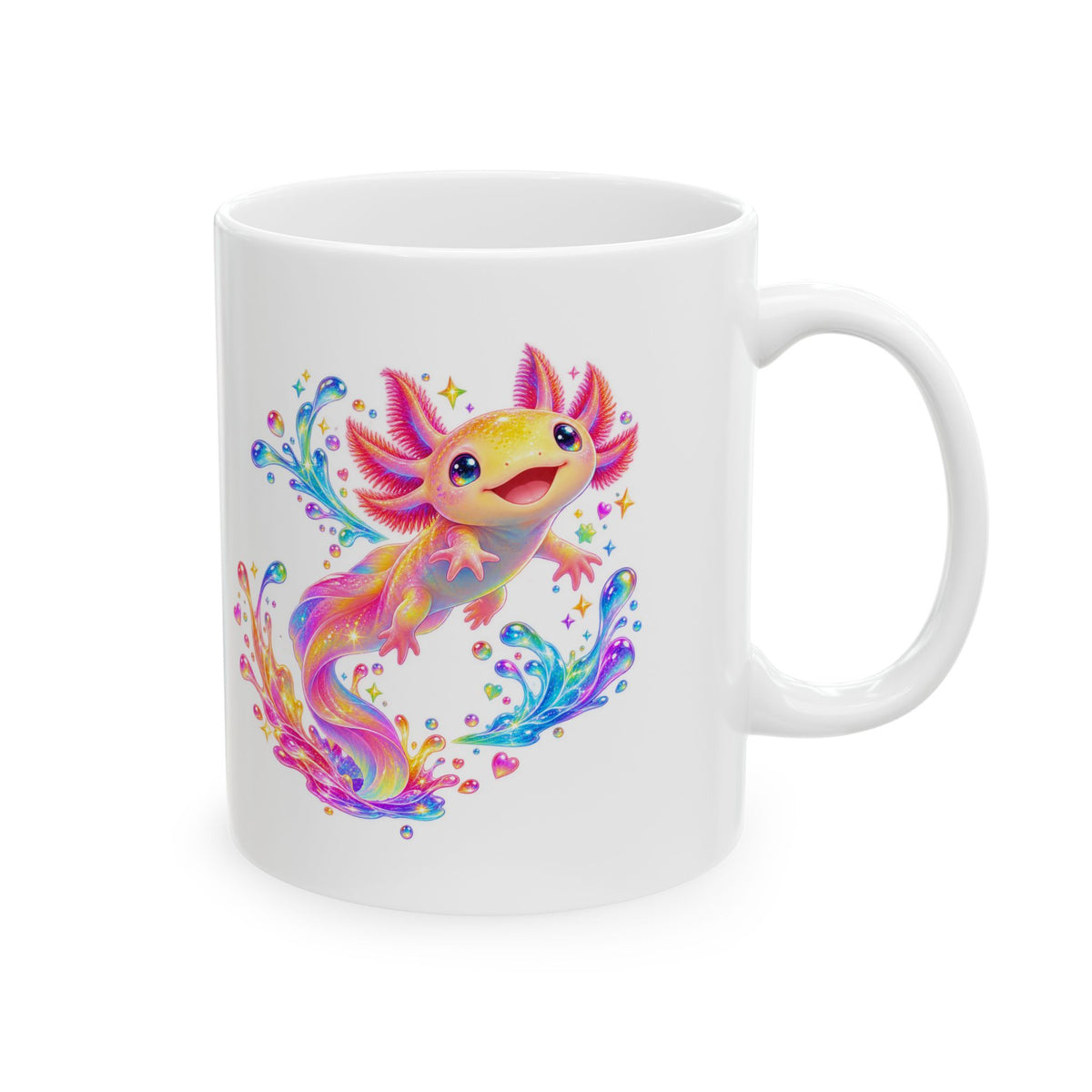 Prismatic axolotl splash leap Mug