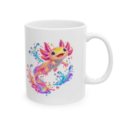 Prismatic axolotl splash leap Mug