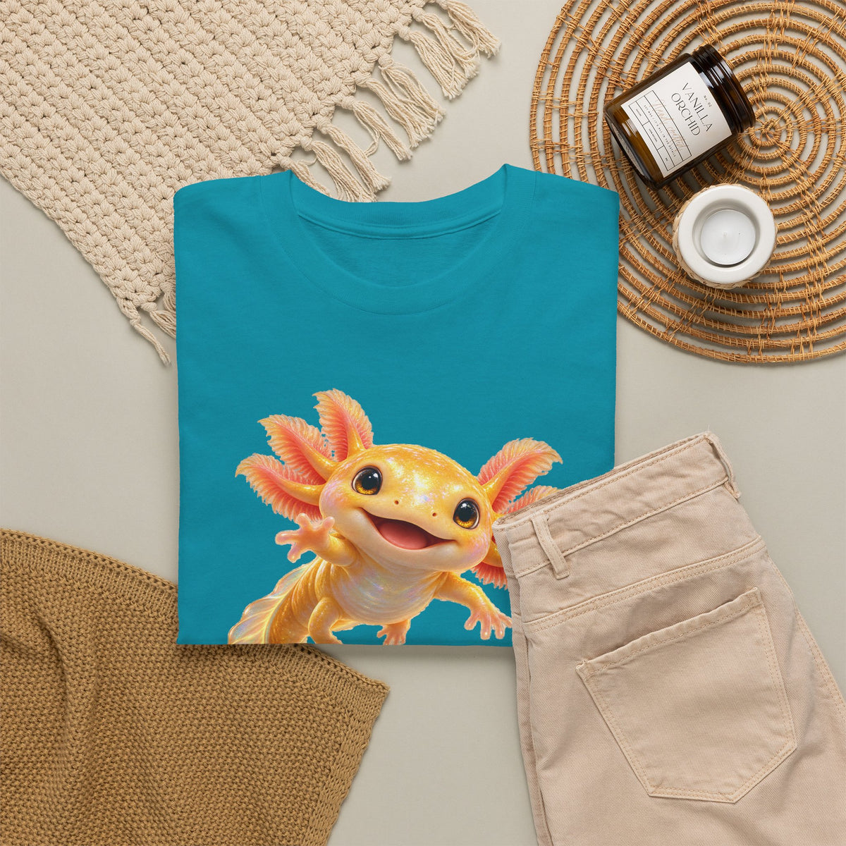 Golden Axolotl with Peach Gills T-Shirt