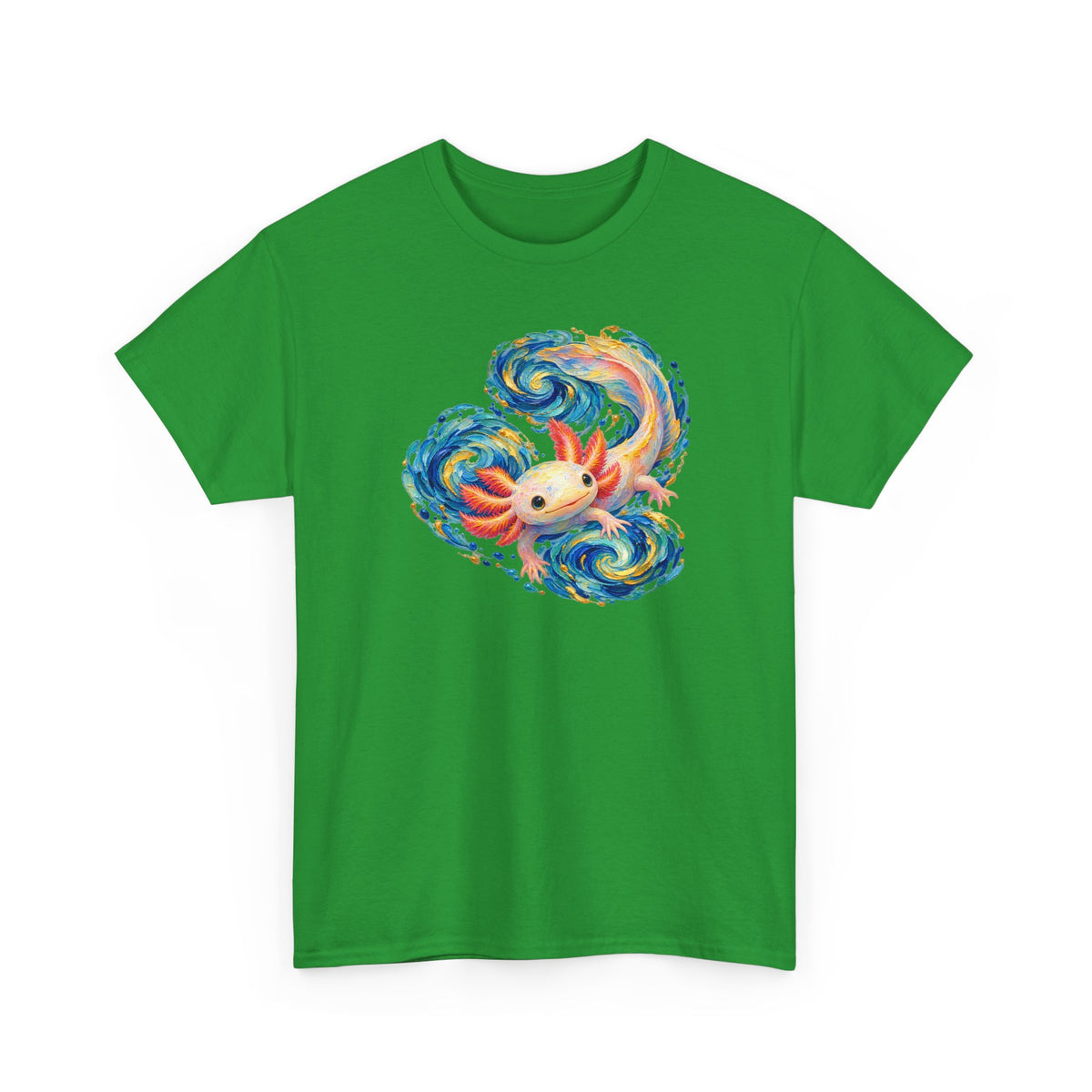 Swirling Axolotl in Turquoise Currents T-Shirt