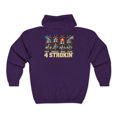 Four Strokin’ – Gildan 18600 Zip-Up Hoodie | 005