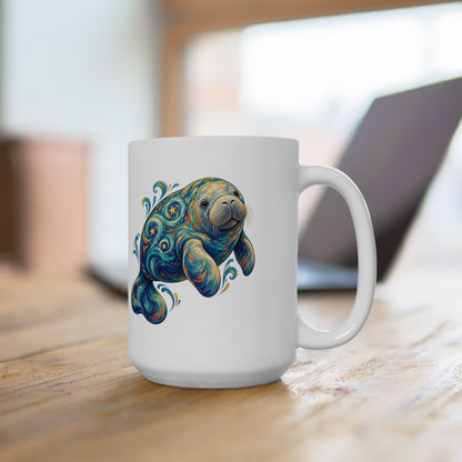 Swirling Moon-Tide Manatee Mug