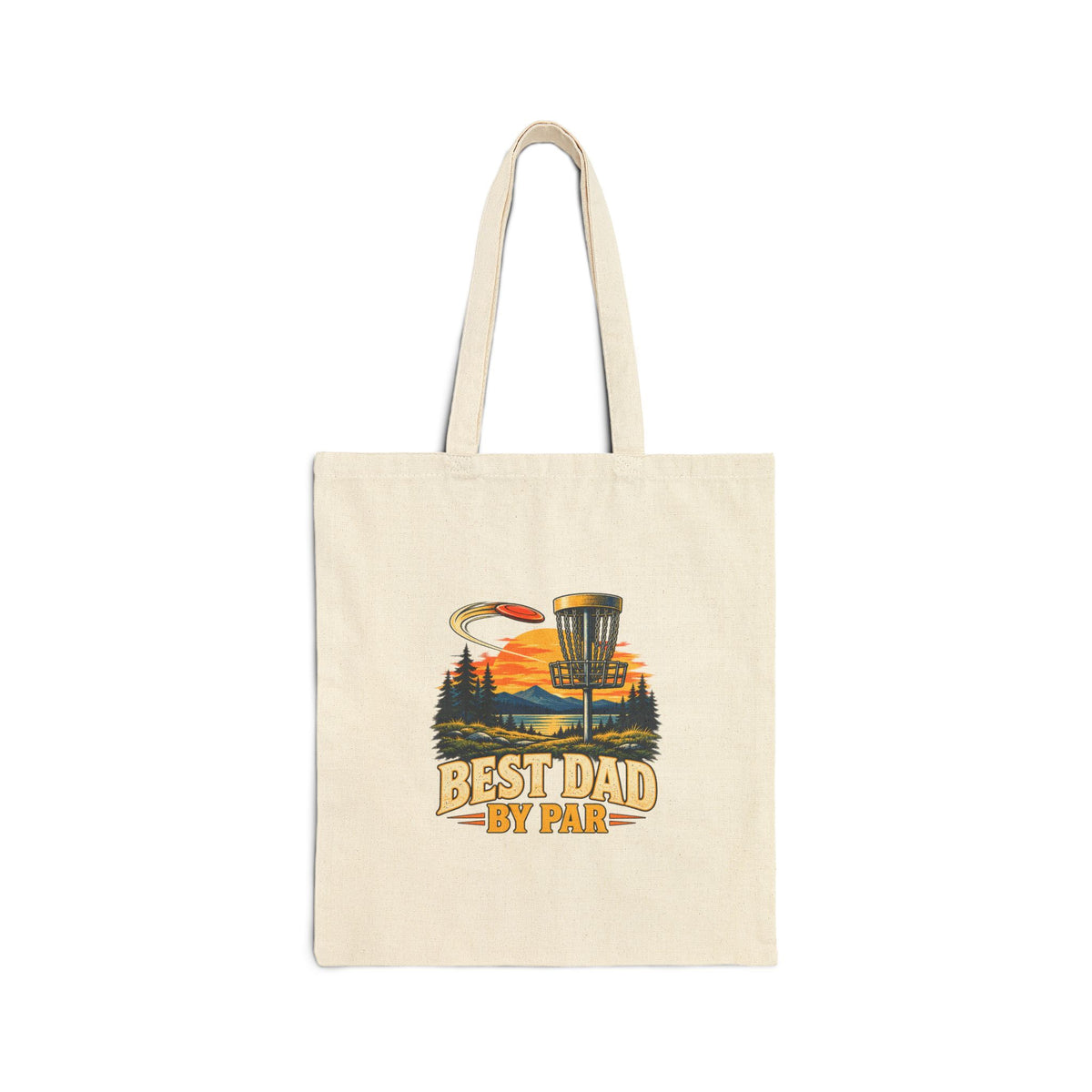 Best Dad by Par – Disc Golf Cotton Canvas Tote Bag | 043