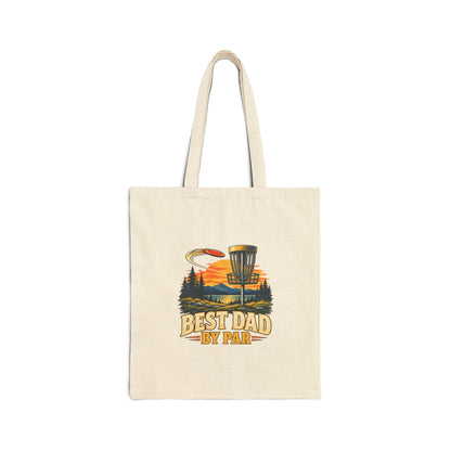Best Dad by Par – Disc Golf Cotton Canvas Tote Bag | 043