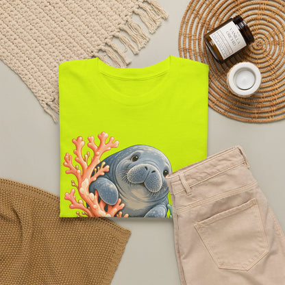 Chubby Mermaid Coral Curiosity Manatee T-Shirt